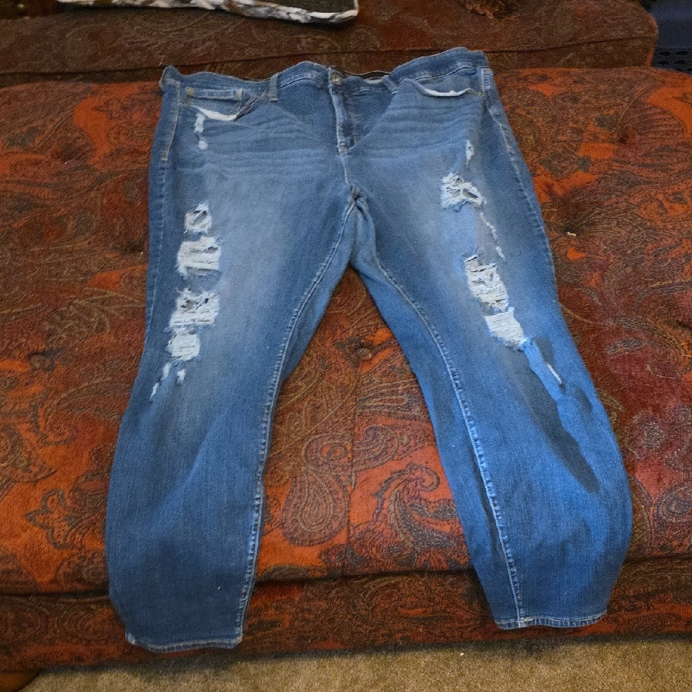 Distressed Blue Jeans